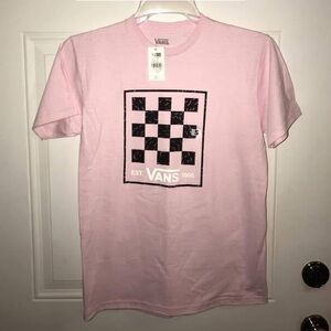 Vans Men's Pink Checkered T-Shirt